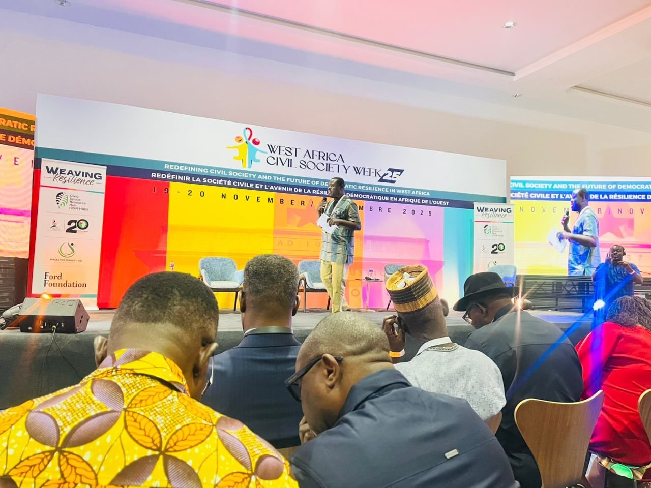 Dr. Ezra Chukwumeka speaking at West Africa Civil Society Week 2025